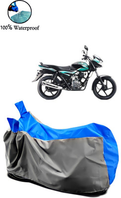Autofly Waterproof Two Wheeler Cover for Bajaj(Discover 100 DTS-i, Grey, Blue)
