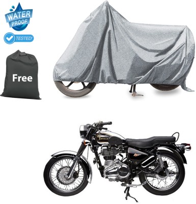 PAGORA Waterproof Two Wheeler Cover for Royal Enfield(Electra Delux, Silver)