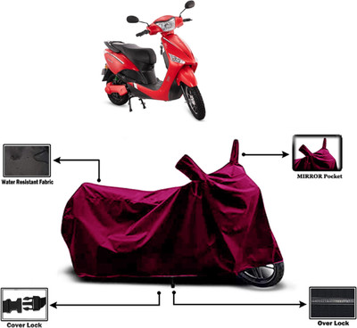 Amexride Two Wheeler Cover for Hero Electric(Electric Optima, Maroon)