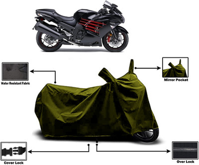 Amexride Two Wheeler Cover for Kawasaki(Ninja ZX-14R, Green)