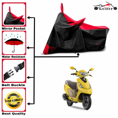 KEDIT Two Wheeler Cover for TVS(Scooty Zest 110 BS6, Red, Black)