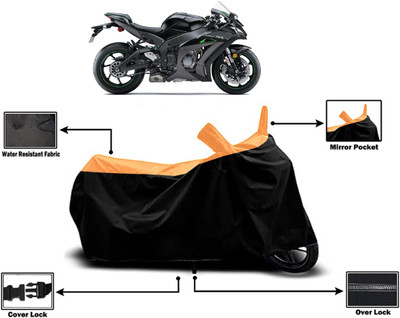 Amexride Two Wheeler Cover for Kawasaki(Ninja ZX-10R SE, Orange)