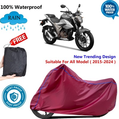 OliverX Waterproof Two Wheeler Cover for Suzuki(Gixxer 250, Maroon)