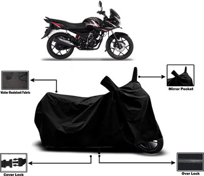 Amexride Two Wheeler Cover for Bajaj(Discover 150 f, Black)