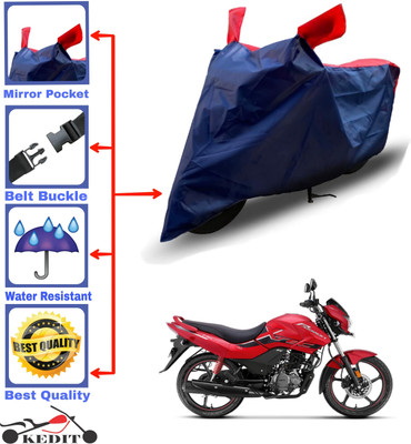 KEDIT Two Wheeler Cover for Hero(Glamour i3s BS6, Red, Blue)