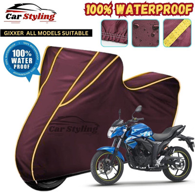 Car Styling Waterproof Two Wheeler Cover for Suzuki(Gixxer, Maroon, Yellow)