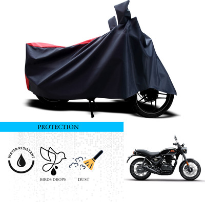 ANTHUB Waterproof Two Wheeler Cover for Royal Enfield(Hunter 350, Black, Red)