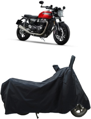 Coxtor Waterproof Two Wheeler Cover for Triumph(Speed Twin BS6, Black)