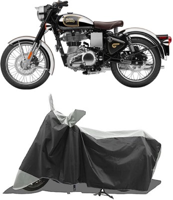 GROFATIK Two Wheeler Cover for Royal Enfield(Classic 500, Grey)