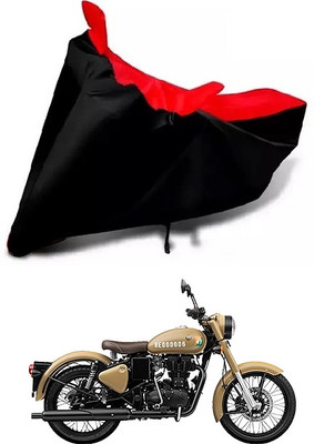 DSAMI Two Wheeler Cover for Royal Enfield(Classic 350 Signals, Red, Black)