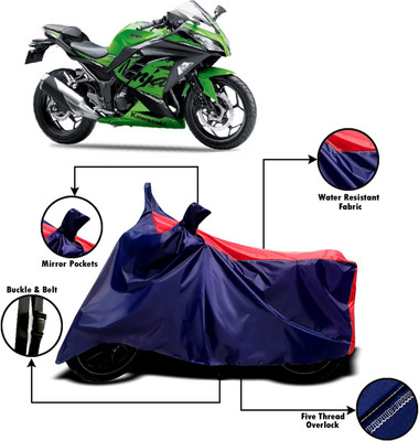 XOCAVO Two Wheeler Cover for Kawasaki(Ninja 300, Red, Blue)