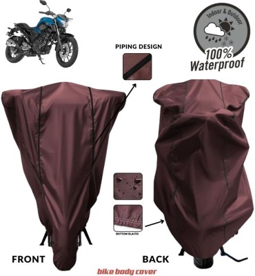 MADAFIYA Two Wheeler Cover for Yamaha(FZ25 BS6, Maroon, Black)