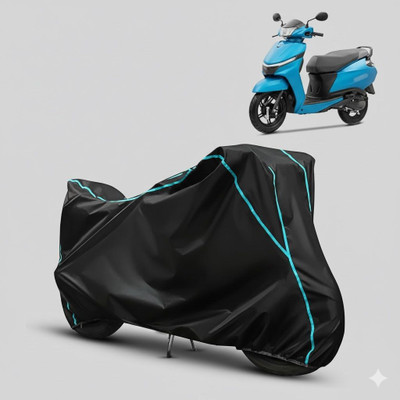 COTSHER Waterproof Two Wheeler Cover for TVS(Jupiter, Black, Blue)