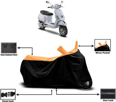 Amexride Two Wheeler Cover for Vespa(VXL 150 BS6, Orange)