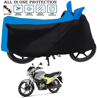 AUTOCAD Waterproof Two Wheeler Cover for Hero(Glamour Blaze, Black, Blue)