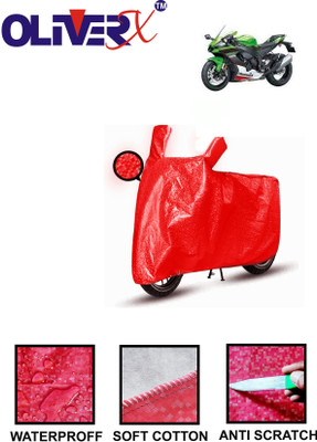 OliverX Waterproof Two Wheeler Cover for Kawasaki(Ninja ZX-10R, Red)