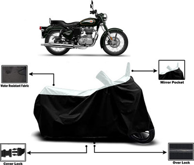 Amexride Two Wheeler Cover for Royal Enfield(Standardv, White)
