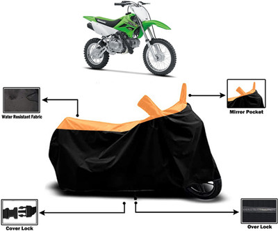 Amexride Two Wheeler Cover for Kawasaki(KLX 110, Orange)