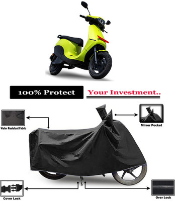 Amexride Two Wheeler Cover for Ola(Electric Scooter, Black)