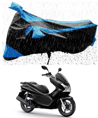 Furious3D Two Wheeler Cover for Honda(PCX 125, Blue, Black)