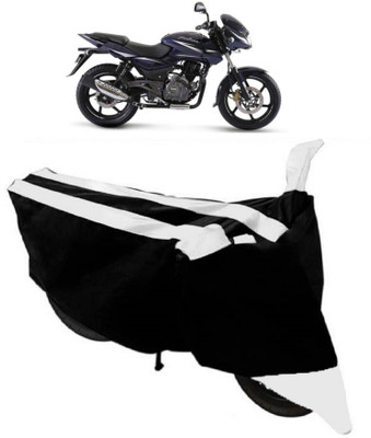 Varnwal E Commerce Waterproof Two Wheeler Cover for Bajaj(Pulsar 180 DTS-i, White, Black)