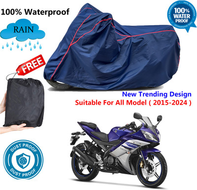 AutoGalaxy Waterproof Two Wheeler Cover for Yamaha(YZF-R15 V2, Blue, Red)