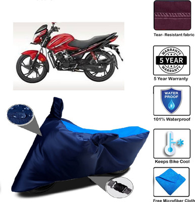 MISSION COLLECTION Waterproof Two Wheeler Cover for Hero(Glamour, Blue)