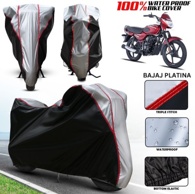 xodi Waterproof Two Wheeler Cover for Bajaj(Platina, Silver, Black, Multicolor)