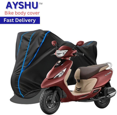 AYSHU Waterproof Two Wheeler Cover for TVS(Scooty Zest 110, Black, Red)