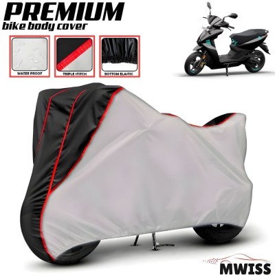 Mwiss Waterproof Two Wheeler Cover for Bajaj(450 X, Silver, Black)