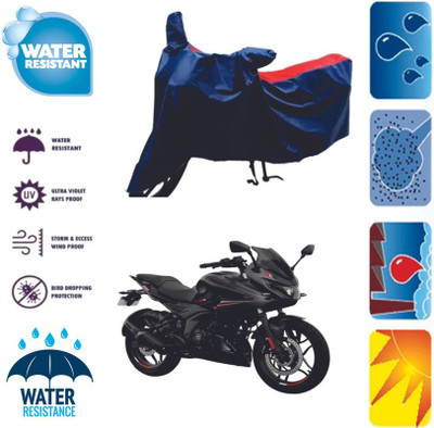 RTS COLLECTIONS Waterproof Two Wheeler Cover for Bajaj(Pulsar 220 DTS-i, Red, Blue)