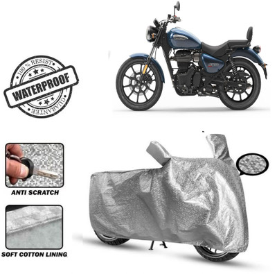 Autoinnovation Waterproof Two Wheeler Cover for Royal Enfield(Meteor 350, Silver)