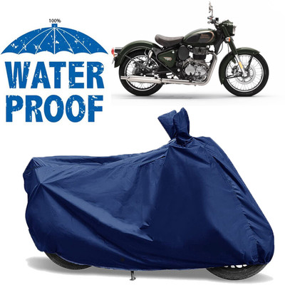 AutoGalaxy Waterproof Two Wheeler Cover for Royal Enfield(Standard 350, Blue)