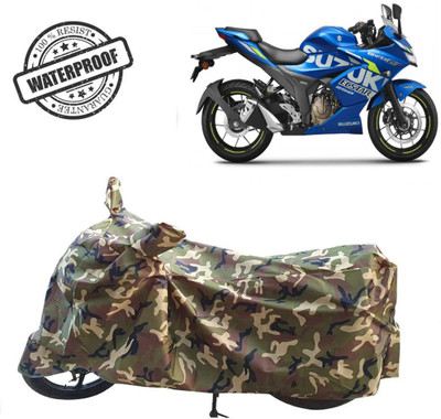 ROYAL AUTO MART Waterproof Two Wheeler Cover for Suzuki(Gixxer SF 250, Green, Multicolor)