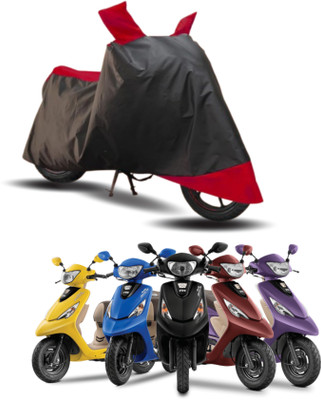 KEDIT Two Wheeler Cover for TVS(Zest 110 BS6, Red, Black)