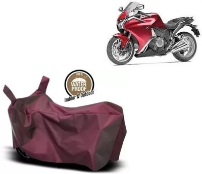 OliverX Waterproof Two Wheeler Cover for Honda(VFR 1200F, Maroon)