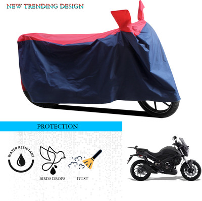 ANTHUB Waterproof Two Wheeler Cover for Bajaj(Dominar 400, Black, Red)