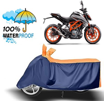 ROYAL AUTO MART Waterproof Two Wheeler Cover for KTM(390 Duke, Blue, Orange)