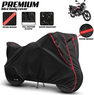 Mwiss Waterproof Two Wheeler Cover for Hero(HF Deluxe, Black, Red)