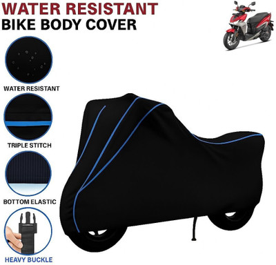 BigFly Waterproof Two Wheeler Cover for Hero Electric(Black, Blue)