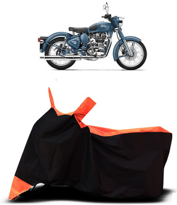 VESMEI Two Wheeler Cover for Royal Enfield(Squadron Blue, Orange)