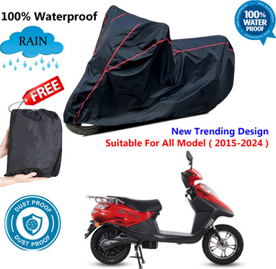 AutoGalaxy Waterproof Two Wheeler Cover for Hero(Electric Flash BS6, Black, Red)