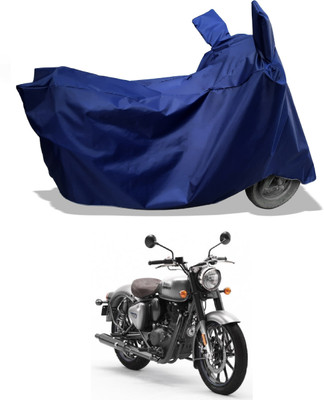 Amexride Two Wheeler Cover for Royal Enfield(Classic Gunmetal BS6, Blue)
