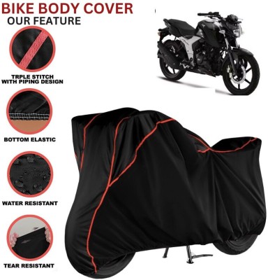 kerwa Waterproof Two Wheeler Cover for TVS(Apache RTR 160, Black, Red)