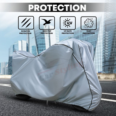 OliverX Waterproof Two Wheeler Cover for Yamaha(R15S, Silver, Black)