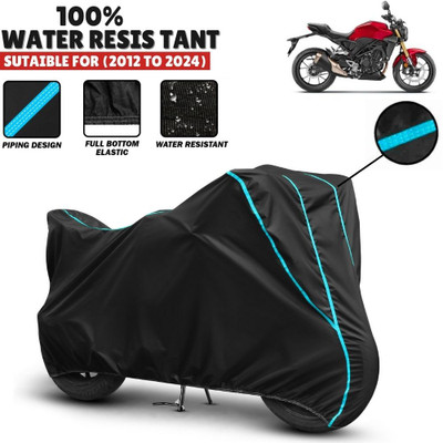 Mwiss Waterproof Two Wheeler Cover for Honda(CB300R, Black, Blue)