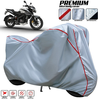 AutoGalaxy Waterproof Two Wheeler Cover for Bajaj(Pulsar NS-160 BS6, Silver, Red, Multicolor)