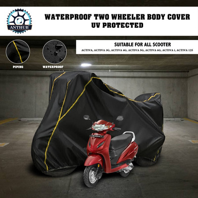 ANTHUB Waterproof Two Wheeler Cover for Honda(Activa 4G, Black)