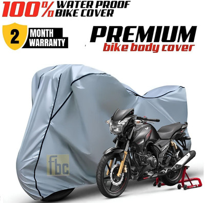 FBC Waterproof Two Wheeler Cover for TVS(Apache, Silver, Black)