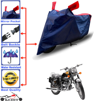 KEDIT Two Wheeler Cover for Royal Enfield(Bullet 350 New, Red, Blue)
